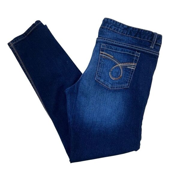 RUE21 Denim Jeans Women's Size 13/14 Blue Dark Wash Mid-rise Skinny Stretch - Picture 8 of 15